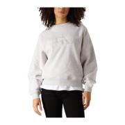 Chenille Monologo Crewneck Sweater Calvin Klein , Gray , Dames