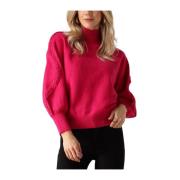 Roze High Neck Gebreide Trui Minus , Pink , Dames