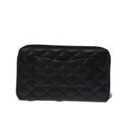 Pre-owned Leather wallets Chanel Vintage , Black , Dames