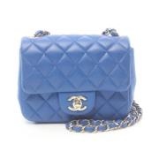 Pre-owned Leather chanel-bags Chanel Vintage , Blue , Dames