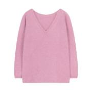 V-hals trui in Roze Roberto Collina , Pink , Dames