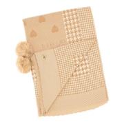 Beige Stola met Houndstooth en Hearts Liu Jo , Beige , Dames