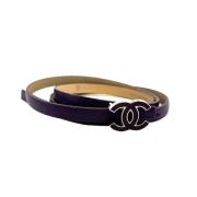 Pre-owned Leather belts Chanel Vintage , Purple , Dames