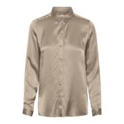 Elegante Zijden Shirt Desert Taupe InWear , Beige , Dames