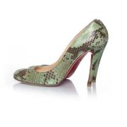 Pre-owned Leather heels Christian Louboutin Pre-owned , Green , Dames