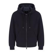 Blauwe Gewatteerde Rits Hoodiejas Armani Exchange , Blue , Heren