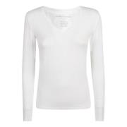 Witte T-shirts en Polos, Viscose-Elastaan Mix Majestic Filatures , Whi...