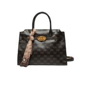 Zwarte Satchel Tas met Gouden Details Liu Jo , Black , Dames