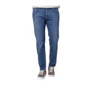 Blauwe Gewassen Cropped Carrot Jeans Jacob Cohën , Blue , Heren