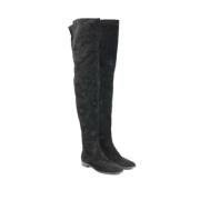 Pre-owned Suede boots Sergio Rossi Pre-owned , Black , Dames