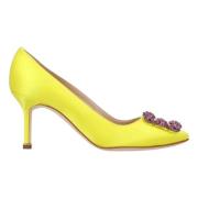 Fabric heels Manolo Blahnik , Yellow , Dames