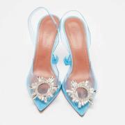 Pre-owned Fabric heels Amina Muaddi Pre-owned , Blue , Dames