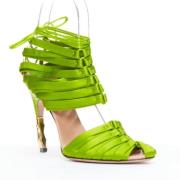 Pre-owned Satin heels Gucci Vintage , Green , Dames