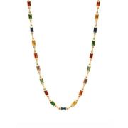 Women's Rectangle Tennis Necklace Nialaya , Yellow , Dames