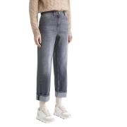 Denim twill stretch wortelbroek Peserico , Gray , Dames