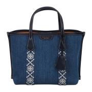 Logo Band Perry Tote Tas Tory Burch , Blue , Dames