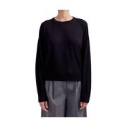 Merino Cashmere Zijde Ronde Hals Sweater Filippo De Laurentiis , Black...