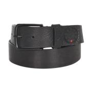 Zwarte leren riem - Rakus Redskins , Black , Heren