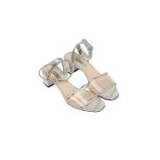 Pre-owned Leather sandals Prada Vintage , Gray , Dames