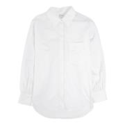 Witte Katoenen Klassieke Blouse Aspesi , White , Dames