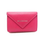 Pre-owned Leather wallets Balenciaga Vintage , Pink , Dames