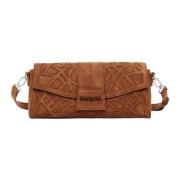 Bruine Schoudertas met Ritssluiting Desigual , Brown , Dames