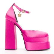 Pre-owned Satin heels Versace Pre-owned , Pink , Dames