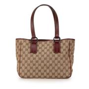 Pre-owned Canvas totes Gucci Vintage , Beige , Dames