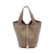 Pre-owned Leather handbags Hermès Vintage , Gray , Dames