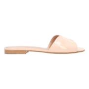 Leather sandals Manolo Blahnik , Beige , Dames