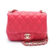 Pre-owned Leather chanel-bags Chanel Vintage , Red , Dames