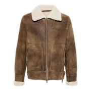 Bruine Shearling Ritsjas Salvatore Santoro , Brown , Heren