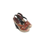 Pre-owned Leather sandals Burberry Vintage , Brown , Dames