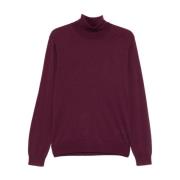 Paarse Kasjmier Coltrui Sweater Hugo Boss , Red , Heren