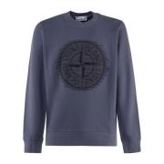 Katoenen sweatshirt Ronde kraag Voorprint Stone Island , Blue , Heren