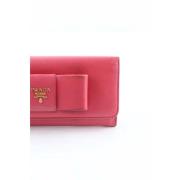 Pre-owned Leather wallets Prada Vintage , Pink , Dames