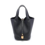 Pre-owned Leather handbags Hermès Vintage , Black , Dames