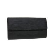 Pre-owned Leather wallets Louis Vuitton Vintage , Black , Dames