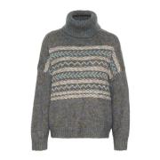 Gezellige Rollneck Pullover Gebreid Flint Stone Saint Tropez , Gray , ...