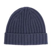 Luxe Cashmere Wol Beanie Hartford , Blue , Heren