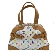 Pre-owned Canvas handbags Louis Vuitton Vintage , White , Dames