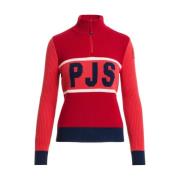 Merino Wol Rits Ski Sweater Parajumpers , Red , Dames