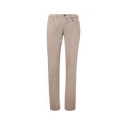 Staalblauwe Jeans Knoopsluiting Incotex , Brown , Heren