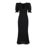 Elegante Kant Pofmouw Jurk Rotate Birger Christensen , Black , Dames