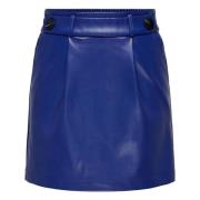 Faux leren rok Only , Blue , Dames