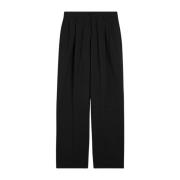 Hoge taille broek met plooien en zachte pijp Aspesi , Black , Dames