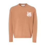 Intarsia Comfort Fox Head Sweater Maison Kitsuné , Brown , Heren