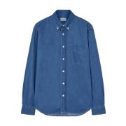 Blauw Shirt met Voorzak Hartford , Blue , Heren