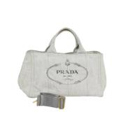 Pre-owned Canvas handbags Prada Vintage , Gray , Dames