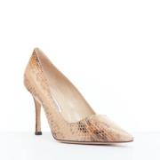 Pre-owned Leather heels Manolo Blahnik Pre-owned , Beige , Dames